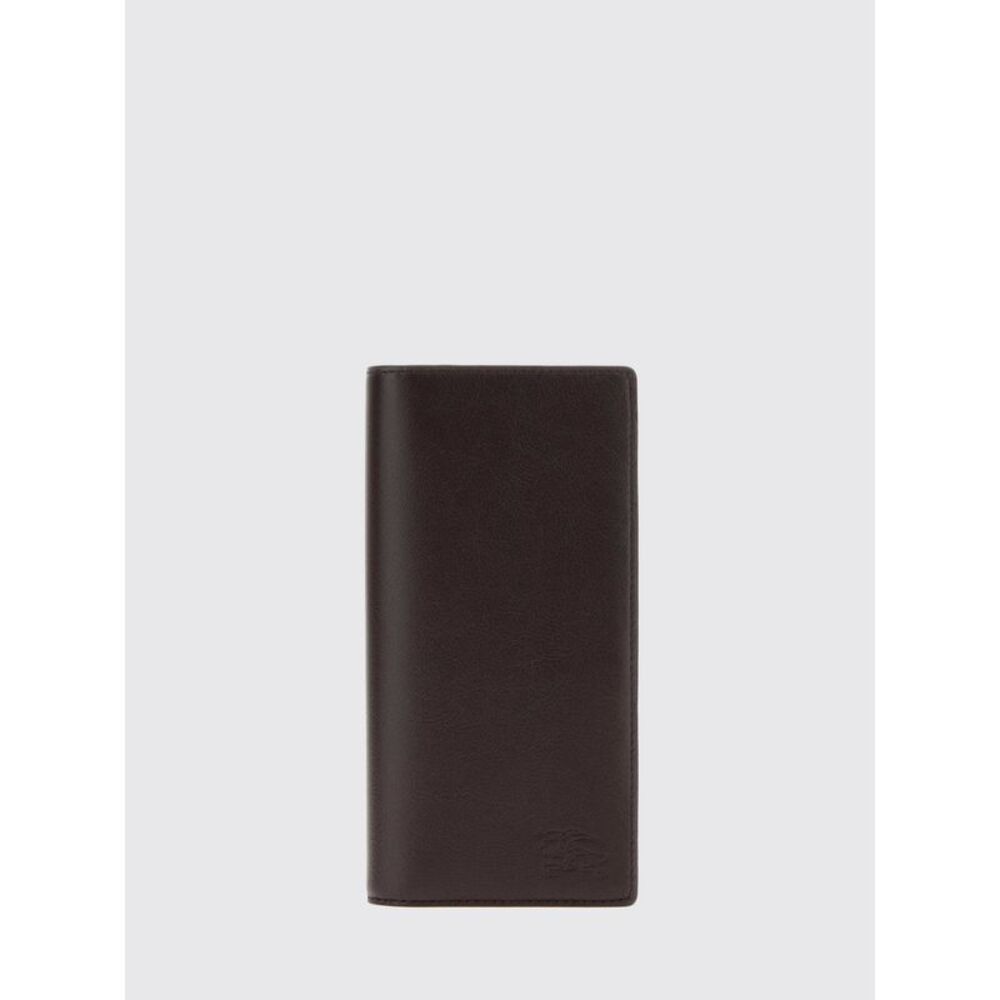 Burberry Men Burberry Check Pattern Calfskin Bifold Wallet With Embossed Logo
